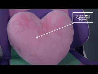 Video of the kawaii gaming chair, the perfect pink and white gaming chair with pastel colored accents. This video shows the different features. 