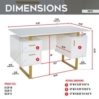Arctic White Gaming Desk