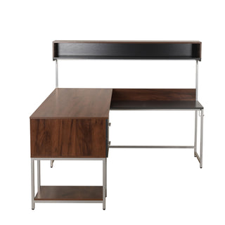 Maverick Walnut L Shape Gaming Desk