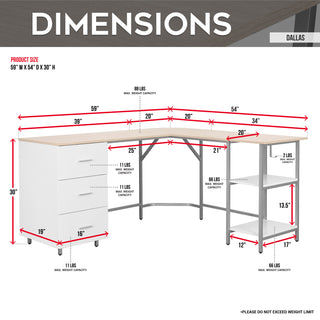 Dallas Sand L Shape Gaming Desk