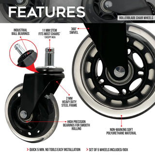 Techni 3” Rollerblade Chair Clear Wheels