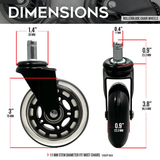 Techni 3” Rollerblade Chair Clear Wheels