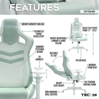 Pastel Mint Gaming Chair